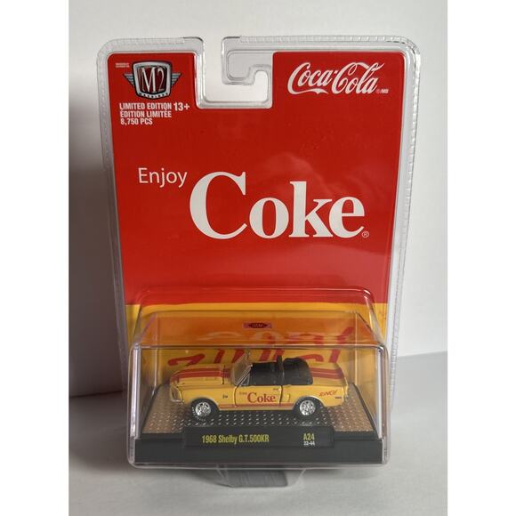 M2 Machines Coca-Cola 1968 Shelby GT 500KR Yellow Convertible B413 - Picture 1 of 9